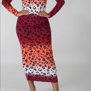 Leopard Print Multi Color midi dress